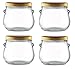 Nakpunar 4 pcs 29 oz Glass Tureen Jar with Gold Lids - 850 ml
