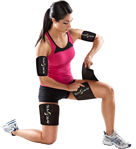 Slim Gear Body Wraps for Fit Arms and Thighs - Lose Excess Fat & Reduce Cellulite - 4 Piece Kit (Small)