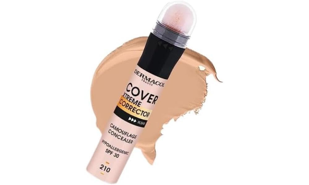 Dermacol - Cover Xtreme Corrector Contour Stick, Long Lasting Non-Allergenic Liquid Contour with SPF30, High Coverage Light Formula Dark Circle Colour Corrector for Acne-Prone Skin (210)
