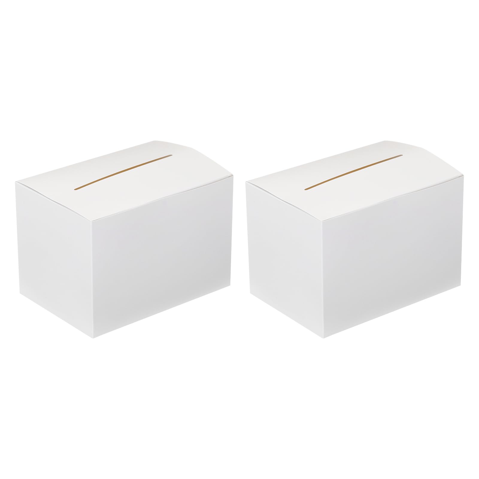 PATIKIL Cardboard Suggestion Box, 2 Pcs 6.5 x 4.5 x 4.5 Inch Ballot Box with Removable Header Board Raffle Box for Suggestion, Collection, Tip, Donate, Voting, White