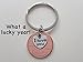 I Love You Heart Charm Layered Over 2017 Penny Keychain; 7 Year Anniversary, Couples Keychain