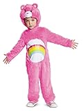 Disguise Cheer Bear Deluxe Plush Child Costume, Pink, Medium/(3T-4T)