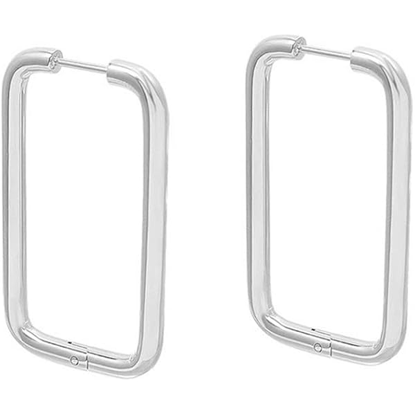 925 Sterling Silver Small Square Huggie Hoop Earrings For Women...