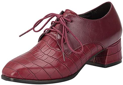 DENER❤️ Women Ladies Leather Saddle Oxfords,Crocodile Pattern Chunky Heels Wide Calf Hiking Cowboy Ankle Boots Booties Shoes