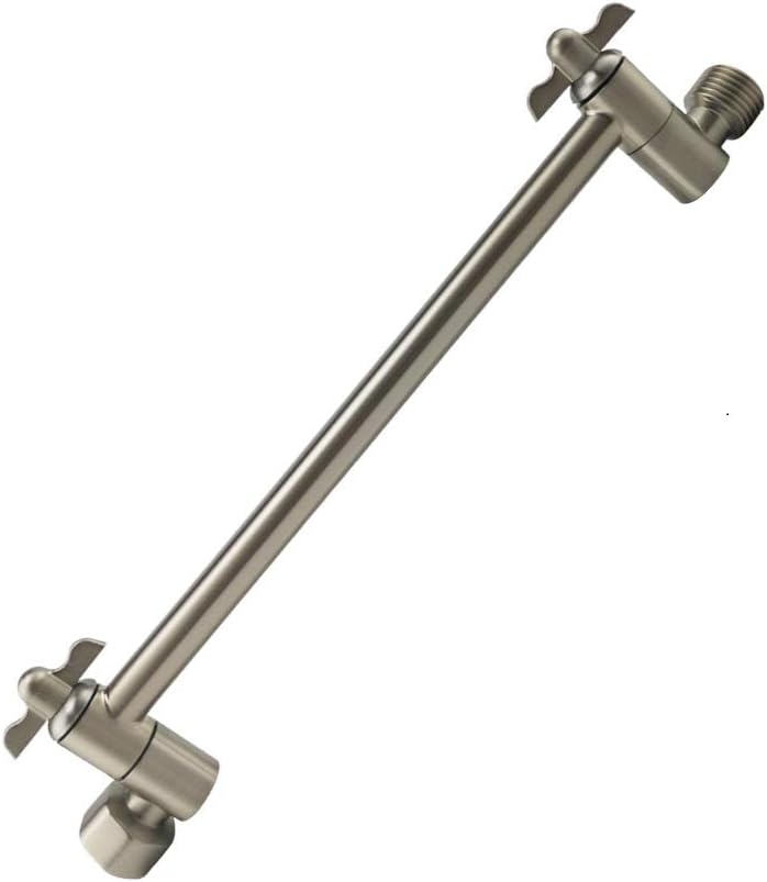 Purelux Adjustable Shower Arm Extension Brushed Nickel, 10 inches Made