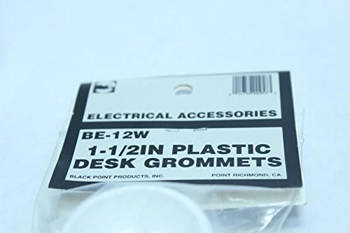 1-1/2" White Plastic Desk Grommets Round, 2Pk Black Point Misc. Electrical
