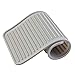 mDesign Premium Quality Square Pet Food and Water Bowl Feeding Mat for Dogs and Cats, Waterproof Non-Slip Durable Silicone Placemat - Food Safe - Small, Linelle Collection - Gray