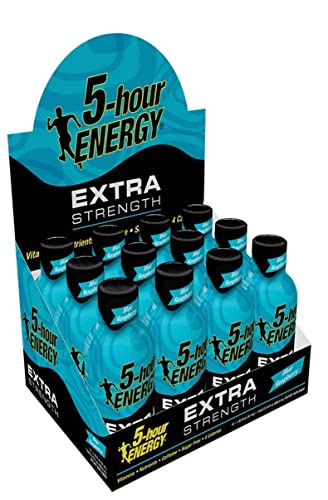 5 HOUR ENERGY, SHOTS – EXTRA STRENGTH BLUE RASPBERRY, 1.93 FL OZ, 10 COUNT