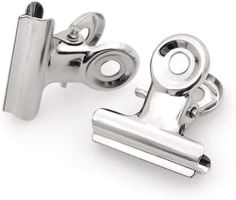 Coideal Small Metal Paper Clips Silver, 100 Pcs Mini Bull Hinge Clips Strong Grip Clamps for Photo Picture Food Bags