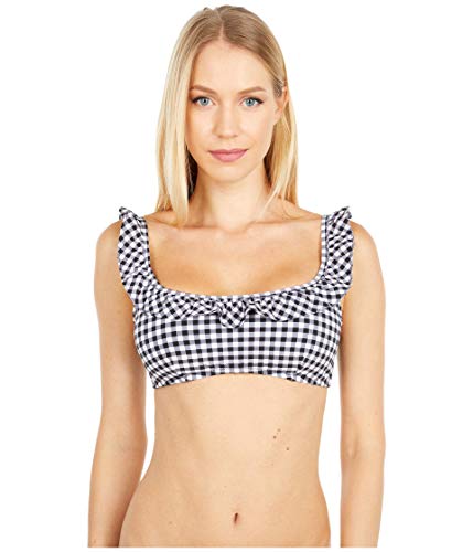 J.Crew Ruffle Bikini Top in Matte Gingham Prospect
