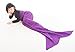iBose Kids Mermaid Tail Blanket Cat Headband Purple Throw Girl Toddle Long Extra Size Fishtail Sleeping Bag Soft Warm Weighted Receiving Knitted Cover Living Room Car Camp Toy (Blanket-Kids-2)