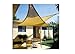 ProSource New Sand Color 16' Oversized Sun Shade Sail Shade Canopy Sun Shelter, Tan