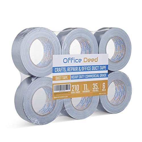 image for Office Deed Professional Grade Duct Tape, 6-Pack, Silver Color, 11mil 