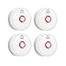 Smoke and Fire Detector, 4 Pack Photoelectric Battery Operated Smoke Alarm Easy to Install with Light and Sound Warning, 9V Battery Included, UL Certification,Fire Safety for Home Hotel School