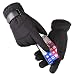 Enkarl Men Adjustable Wrist Windproof Fleece Lined Thermal Non-Slip Silicone Gel Touch Screen Winter Outdoor Sports Gloves(Black) primary