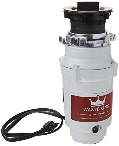 Waste King L-1001 Garbage Disposal with Power Cord, 1/2 HP - (Renewed)
