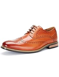 Cestfini - Zapatos de vestir de piel con punta de ala, para hombre, zapatos casuales de negocios, zapatos formales de brogue, zapatos Oxford con cordones