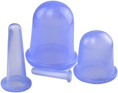 Cupping Massage Therapy Set Face and Body Vacuum Silicone Cups Kit for Cellulite Acupuncture (4-Piece Kit)