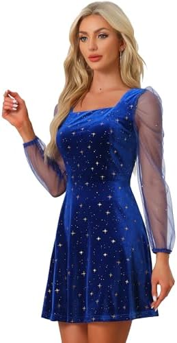 velvet star pattern bell sleeve short dress Halloween Graduation Dress Grad Dresses Party Dress For Party New Years Holiday Dress Valentine Wuthering Romance Velvet Velvet Star Pattern Bell Sleeve Short Dress For Date Wedding Holiday