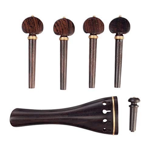 image for B Blesiya Durable Ebony 4/4 Violin Accessories Kit Tailpiece Tuning Pe