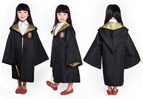 HP2 Harry Potter Costume Kids Children Robe All 4 Houses S-XXL USA (Medium (125), Dusty Gold)