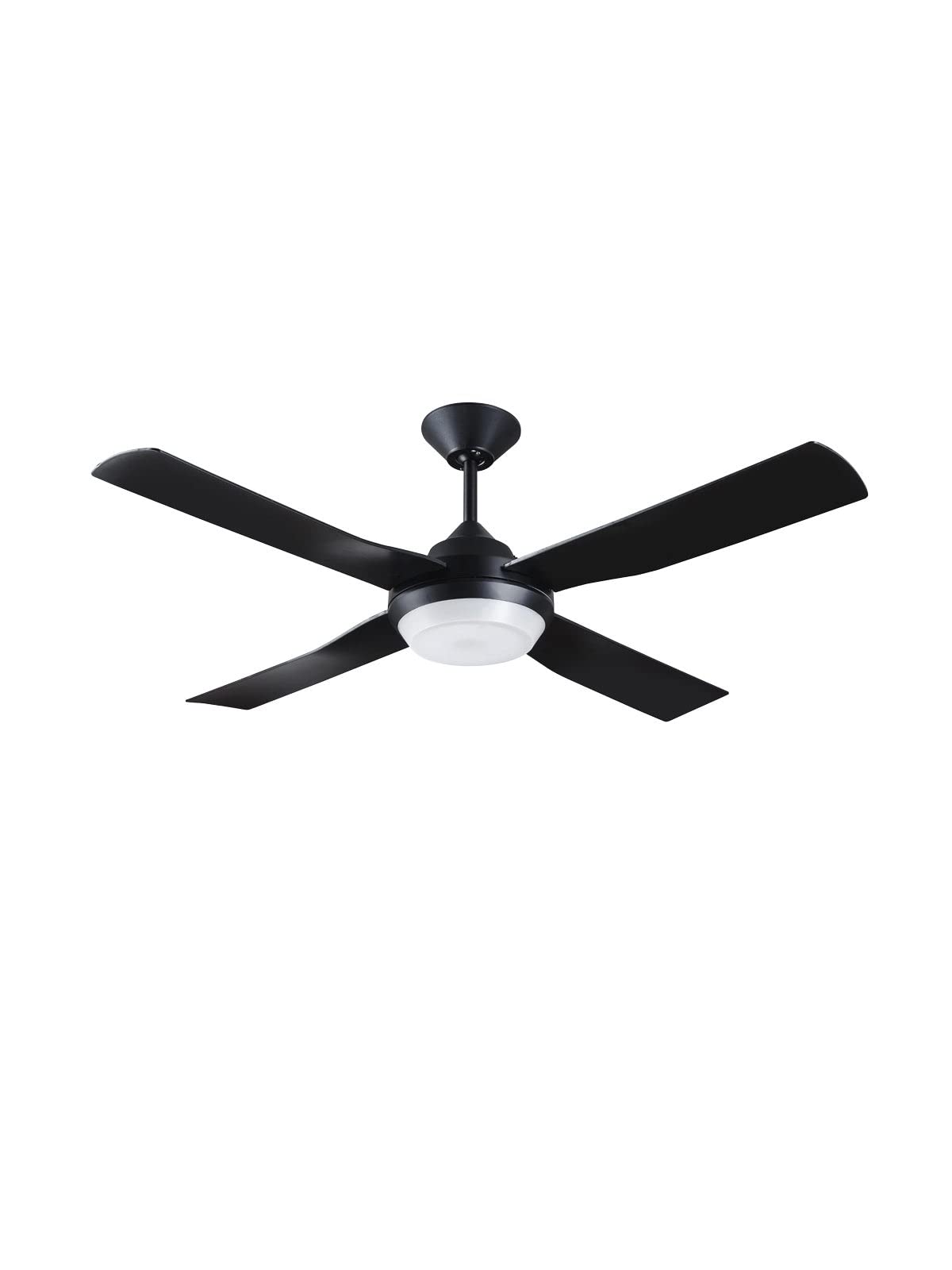 LUCCI AIR Banksia Ceiling Fan with Remote Control (5 Levels) and LED Light – Colour: Matt Black – 122 cm – DC Motor: 35 W – Summer/Winter Mode