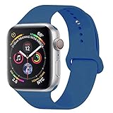YANCH Compatible with for Apple Watch Band 42mm 44mm, Soft Silicone Sport Band Replacement Wrist Strap Compatible with for iWatch Nike+,Sport,Edition,M/L,Ocean Blue
