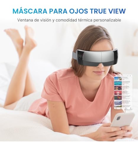 RENPHO Eyeris View - Eye Massager Extended with Heat, Compression,Vision Window, 5 Modes Eye Care Device for Migraines Relief, Relax Eye Strain, Reduce Dry Eyes, Temple Massager, Christmas Gifts