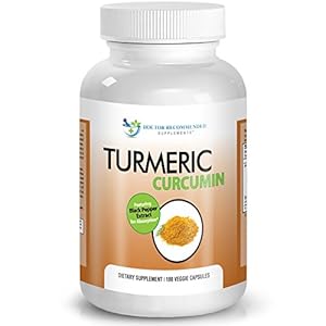 Turmeric Curcumin - 2250mg/d - 180 Veggie Caps - 95% Curcuminoids with Black Pepper Extract (Piperine) - 750mg capsules - Most powerful Turmeric Supplement - by Doctor Recommended