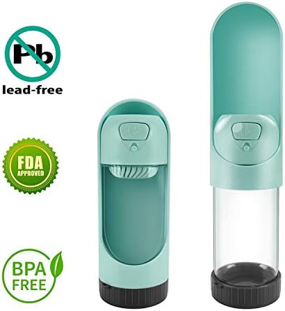Dog Water Bottle, Leak Proof Drinking Bottle with Activated Carbon Filter, Portable Pet Travel Water Drink Cup Collapsible Water Dispenser Feeder, Safe and Durable for Small Cat Large Dog Outdoor