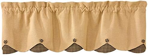 Amazon Com Park Designs Burlap Check Lined Scalloped Valance
