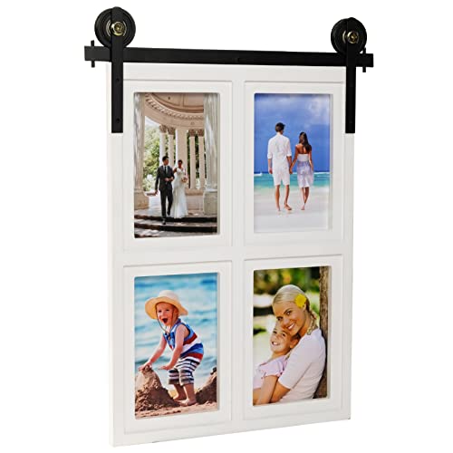 EXCELLO GLOBAL PRODUCTS Barndoor Collage Frame Holds Four 4x6 Photos