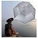 Luwint Double Layer Umbrella Hat Headwear 36'' Diameter Oversized Folding Adjustable Hands Free UV Wind Rain Protection - Fishing Gardening in Outdoor Recreation (Silver)
