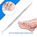 IBEET Ingrown Toenail File,Curved End,Textured Grip,Double Sided Nail File Cleaner