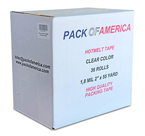 Pack of America 36 Rolls Clear Packing and Shipping Tape 55 Yards 2" 1.8 Mil Economical Adhesive Tapes for Moving Boxes, Carton Sealing, Home & Office Mailing, Commercial Warehouse Depot - Thumbnail 6