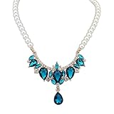 Winter.Z Pearl Drops of water Gemstone Explosion models exaggeration fashion retro false collar necklace