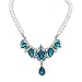 Winter.Z Pearl Drops of water Gemstone Explosion models exaggeration fashion retro false collar necklace