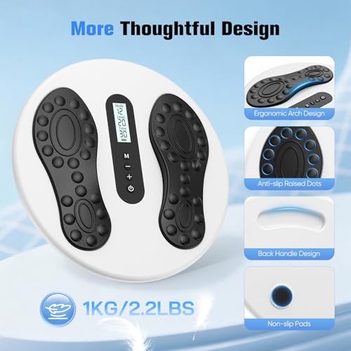 Circulation Stimulator for Feet and Legs, EMS Foot Massager with 8 TENS Pads, 12 Modes and 20 Intensity Levels, Electric Foot Massager Relieves Neuropathies and Circulation