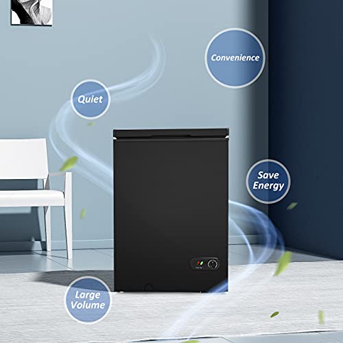 WATOOR 3.5 Cu.ft Chest Freezer Small Deep Freezer Mini Outdoor Chest