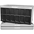 CleverMade Collapsible Storage Bin, Gray, 3PK - 62L (16 Gal) Folding Plastic Stackable Utility Crates, Holds 100lbs Per Bin - Solid Wall CleverCrates for Organizing, Storage, Moving