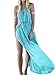 Choies Women's Blue Cut Away Open Waist Split Holiday Beach Maxi Sundress S