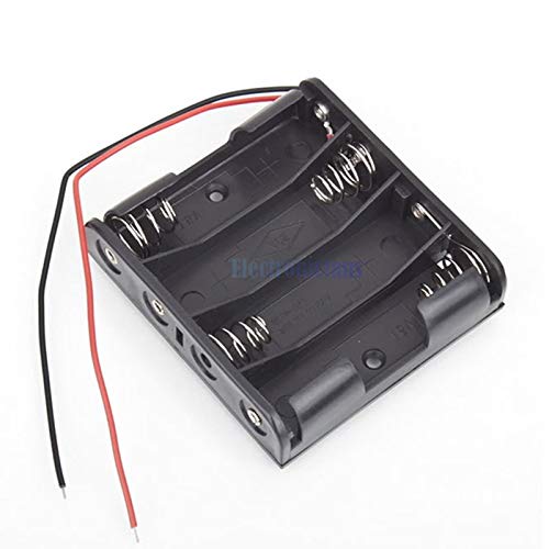 10PCS Plastic Battery Case Storage Box Holder with Wire Leads for 4 X AA 60V 4AA