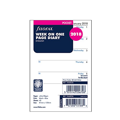 Ebook Filofax Pocket Week per Page English 2018 Diary<br />R.A.R