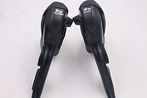 MicroNEW Black Double 2X10 Speed Shifters Road Bicycle Leave Brake Derailleur Compatible for Shimano