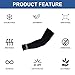 HuiYee Men Sports Black Compression Arm Sleeves, UV Protection Women Arm Cover