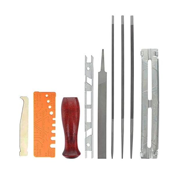ASNOMY- 10 tlg Kettensägen-Schärffeilen-Kit - Sägeketten Feilen Set，Schärfset in Tasche Enthält 4.0 - 4.8 - 5.5mm… – Bild 6