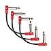M MAKA Flat Low Profile Guitar Patch Cable 6 inch for Effects Pedals, 1/4 inch Right-Angle, Red, 3-Pack New Version