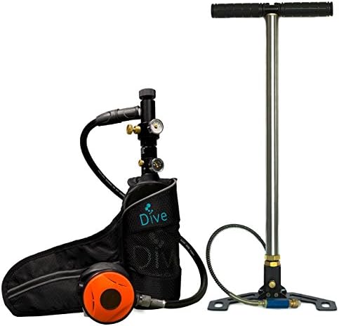 Dive Portable Lungs - Self Refill Mini Scuba Diving Tank Fill Bag, Hand Pump, Tank, regulator