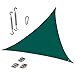 Cool Area Triangle 16 Feet 5 Inches Durable Sun Shade Sail with Stainless Steel Hardware Kit, UV Block Fabric Patio Shade Sail in Color Green