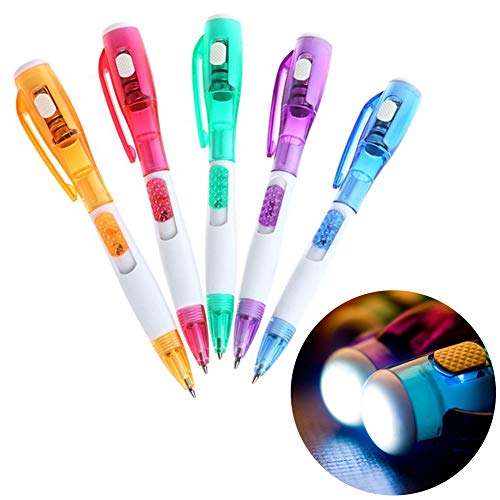 CactusAngui 2Pcs Creative Multifunctional School Office Supply Ballpoint Pen with LED Light Random Color
